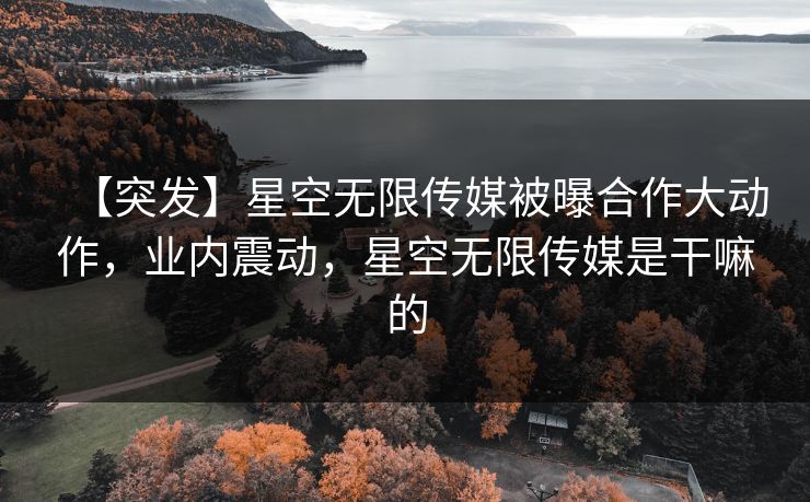 【突发】星空无限传媒被曝合作大动作,业内震动,星空无限传媒是干嘛的 【突发】星空无限传媒被曝合作大动作,业内震动,星空无限传媒是干嘛的