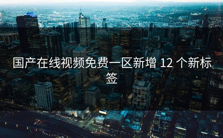 国产在线视频免费一区新增 12 个新标签