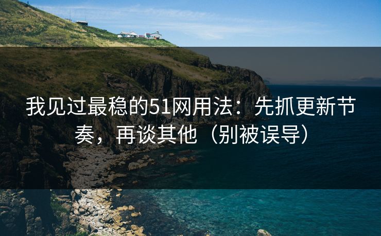 我见过最稳的51网用法：先抓更新节奏，再谈其他（别被误导）